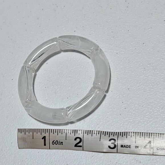 Boho Chic Lucite Chunky Bangle Bracelet Stackable Stretch Fashion Jewelry Women - Picture 3 of 3